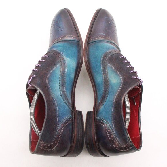 Paul Parkman Men\'s Size EU 46 Shoes Blue Suede Brown Oxford Shoes main image 12